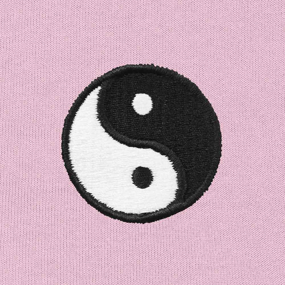 Dalix Yin Yang Embroidered Fleece Zip Hoodie Cold Fall Winter Mens in Light Pink 2XL XX-Large