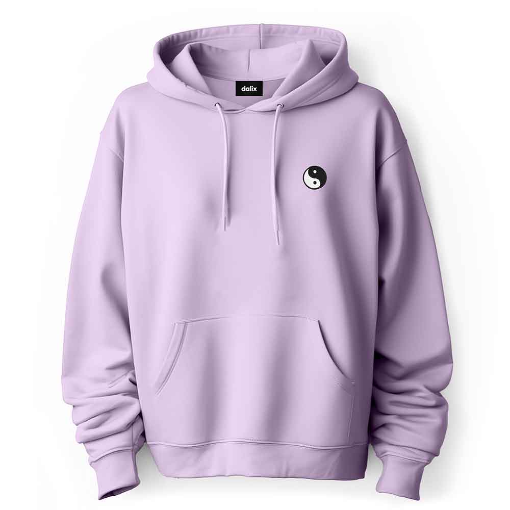 Dalix Yin Yang Embroidered Fleece Zip Hoodie Cold Fall Winter Mens in Orchid 2XL XX-Large