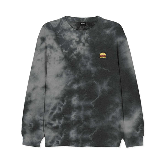 Dalix Cheeseburger Midweight Fleece Tie Dye Crewneck Sweatshirt