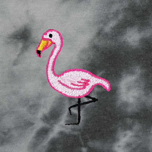 Dalix Flamingo Midweight Fleece Tie Dye Crewneck Sweatshirt