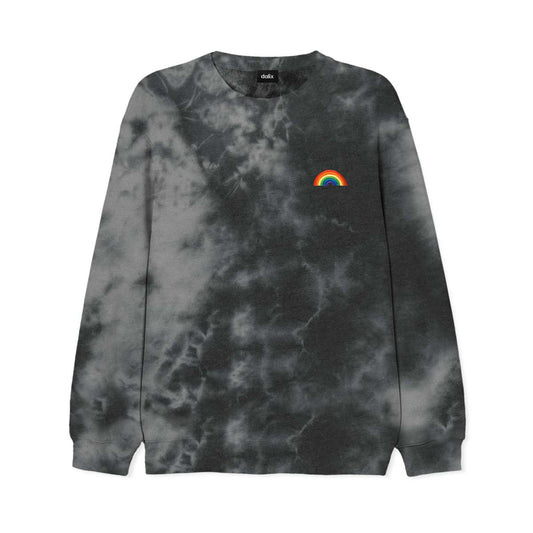 Dalix Rainbow Midweight Fleece Tie Dye Crewneck Sweatshirt