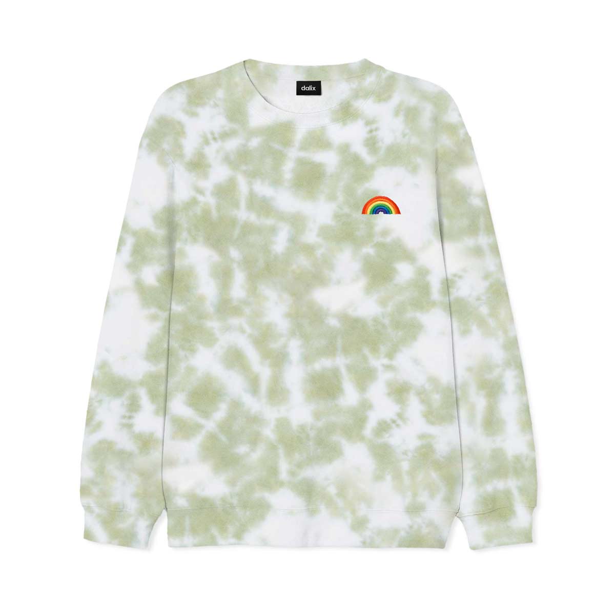 Dalix Rainbow Midweight Fleece Tie Dye Crewneck Sweatshirt