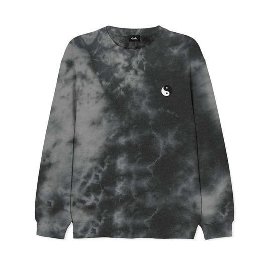 Dalix YinYang Midweight Fleece Tie Dye Crewneck Sweatshirt