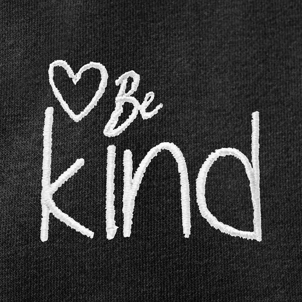 Dalix Be Kind Embroidered Hoodie Fleece Sweatshirt Zip Front Womens in Black S Small