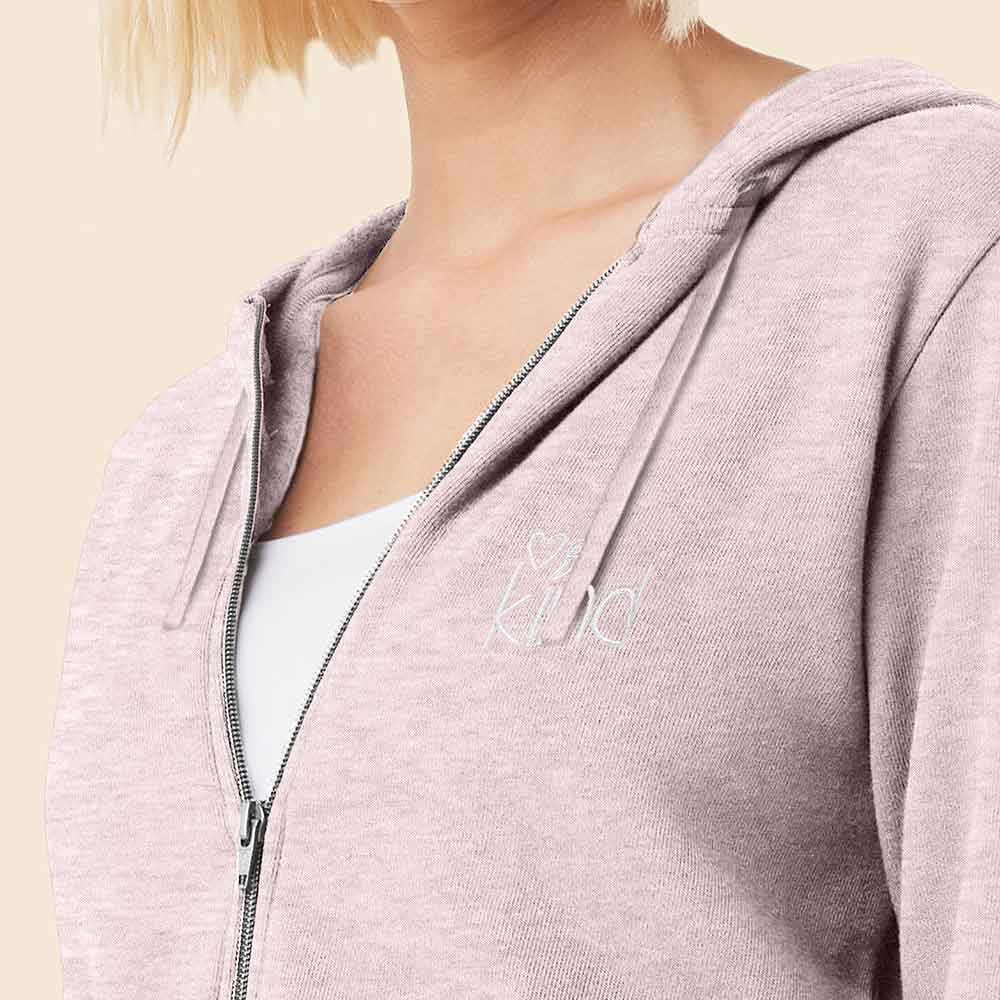 Dalix Be Kind Midweight Fleece Zip Hoodie