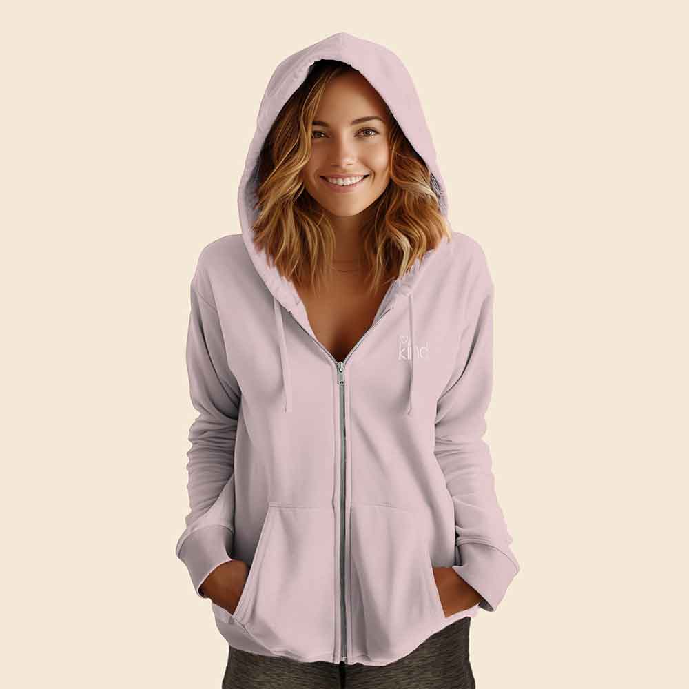 Dalix Be Kind Midweight Fleece Zip Hoodie