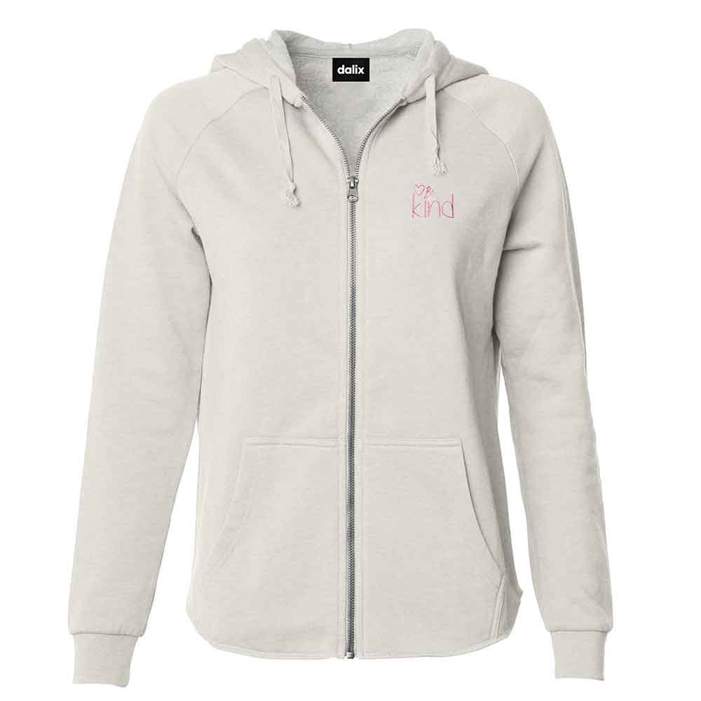 Dalix Be Kind Midweight Fleece Zip Hoodie
