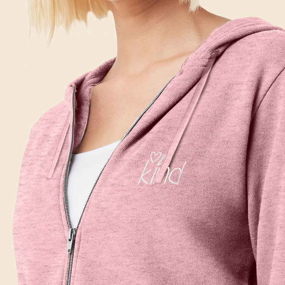 Dalix Be Kind Midweight Fleece Zip Hoodie
