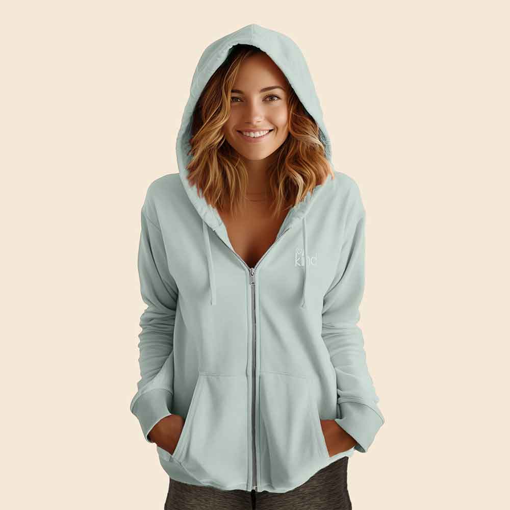 Dalix Be Kind Midweight Fleece Zip Hoodie