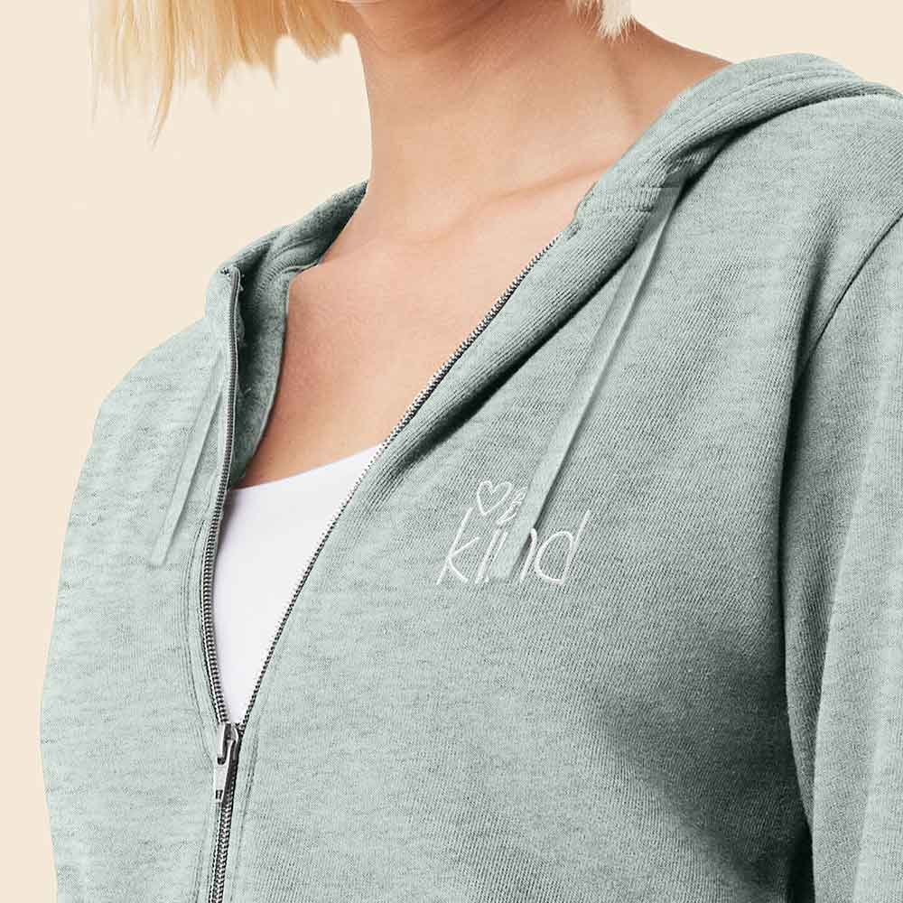 Dalix Be Kind Midweight Fleece Zip Hoodie