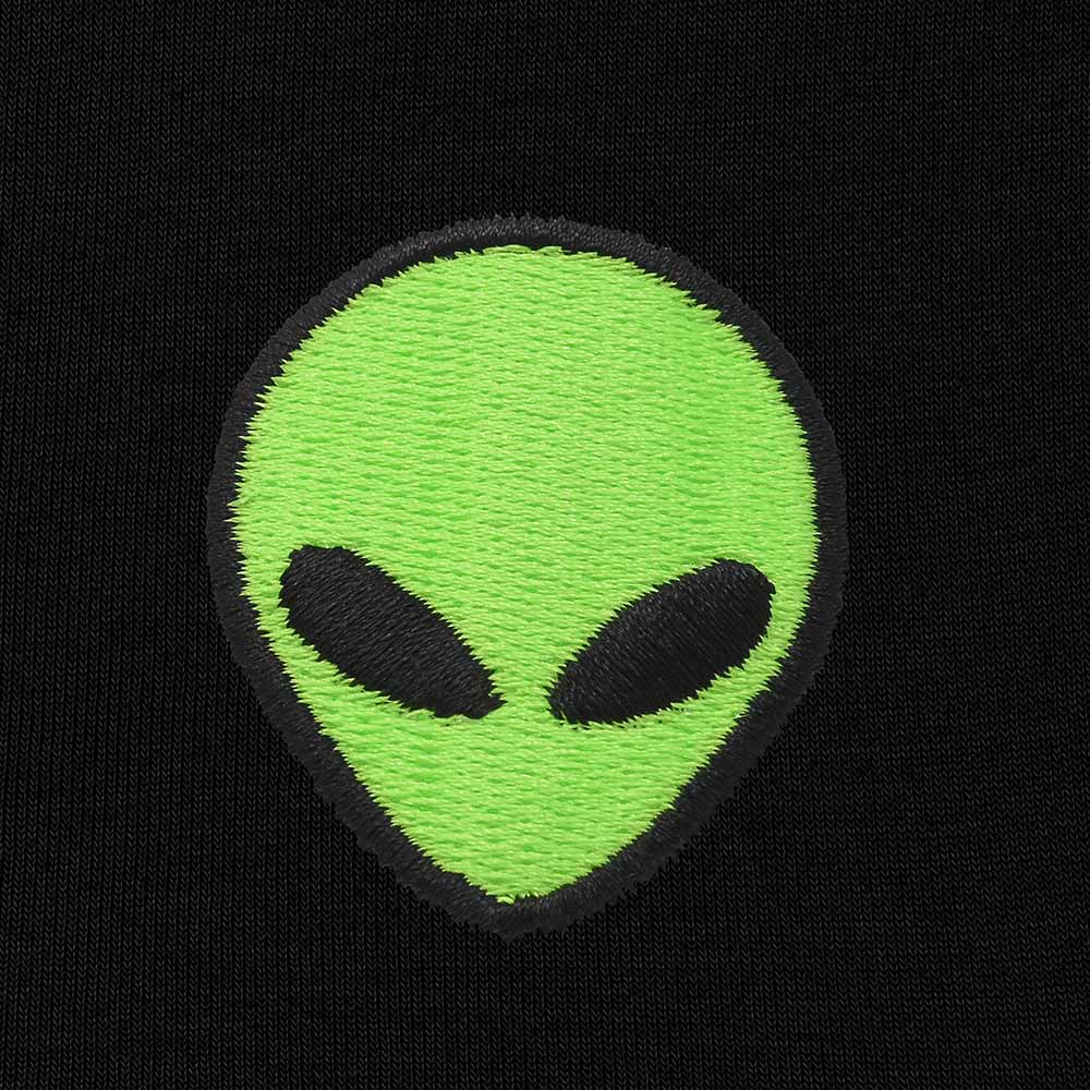 Dalix Alien Embroidered Zip Hoodie Fleece Long Sleeve Pocket Warm Soft Mens in Black 2XL XX-Large