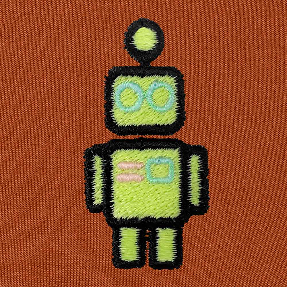 Dalix Robot Embroidered Hoodie Fleece Sweatshirt Zip Front Mens in Military Green M Medium
