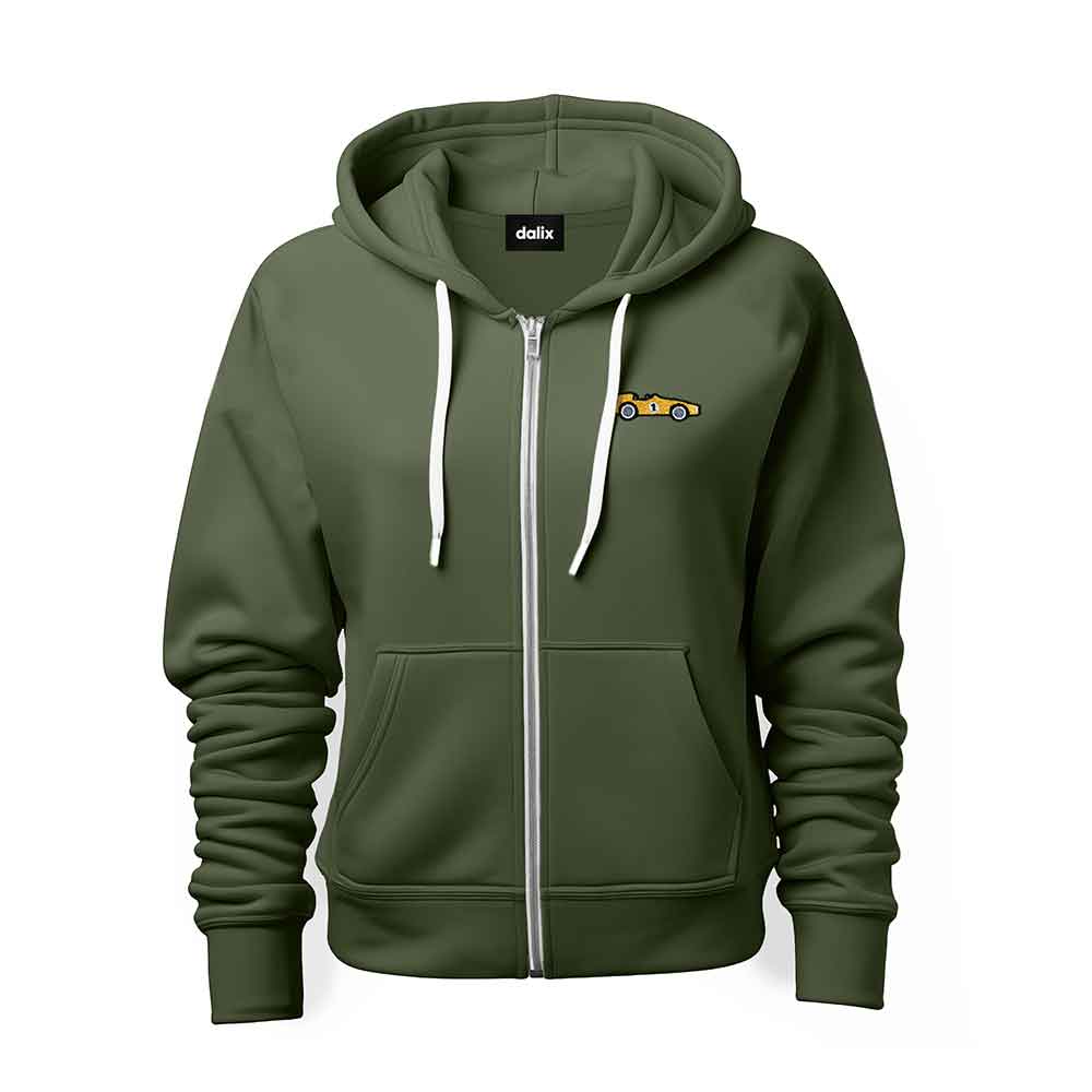 Dalix Race Car Midweight Fleece Zip Hoodie