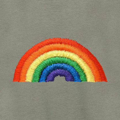 Dalix Rainbow Embroidered Zip Hoodie Fleece Long Sleeve Pocket Warm Soft Mens in Heather Stone 2XL XX-Large