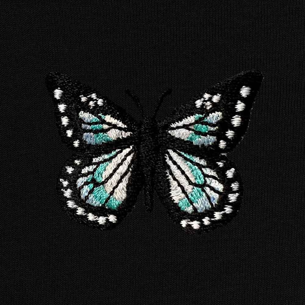Dalix Butterfly Embroidered Fleece Zip Hoodie Cold Fall Winter Women in Dark Heather M Medium