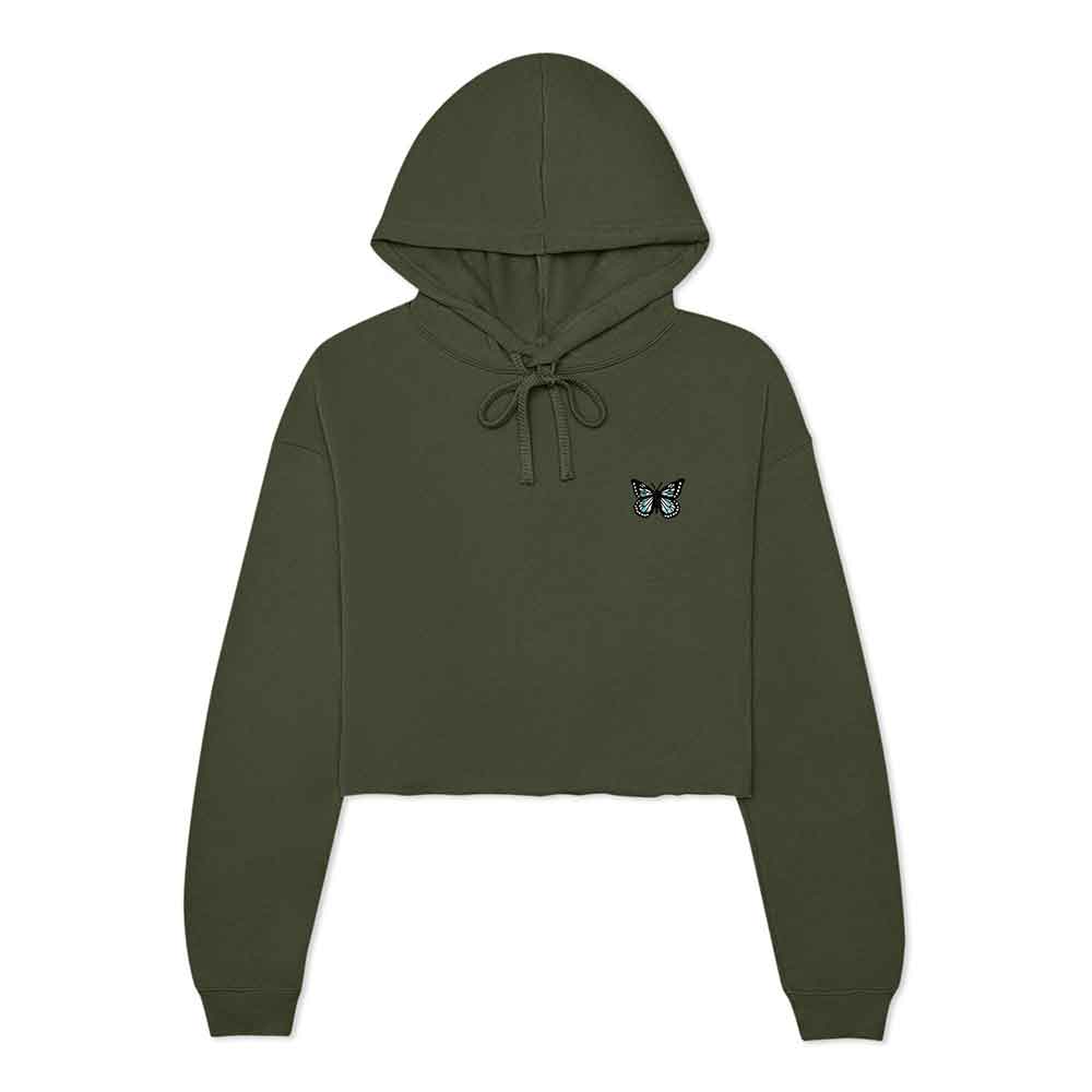 Dalix Butterfly Embroidered Fleece Zip Hoodie Cold Fall Winter Women in White 2XL XX-Large