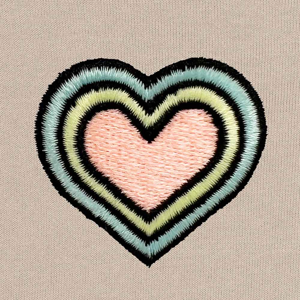 Dalix Heart Embroidered Fleece Cropped Hoodie Cold Fall Winter Women in Peach L Large