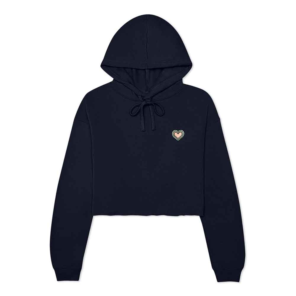 Dalix Heart Midweight Fleece Cropped Hoodie (Glow in the Dark)