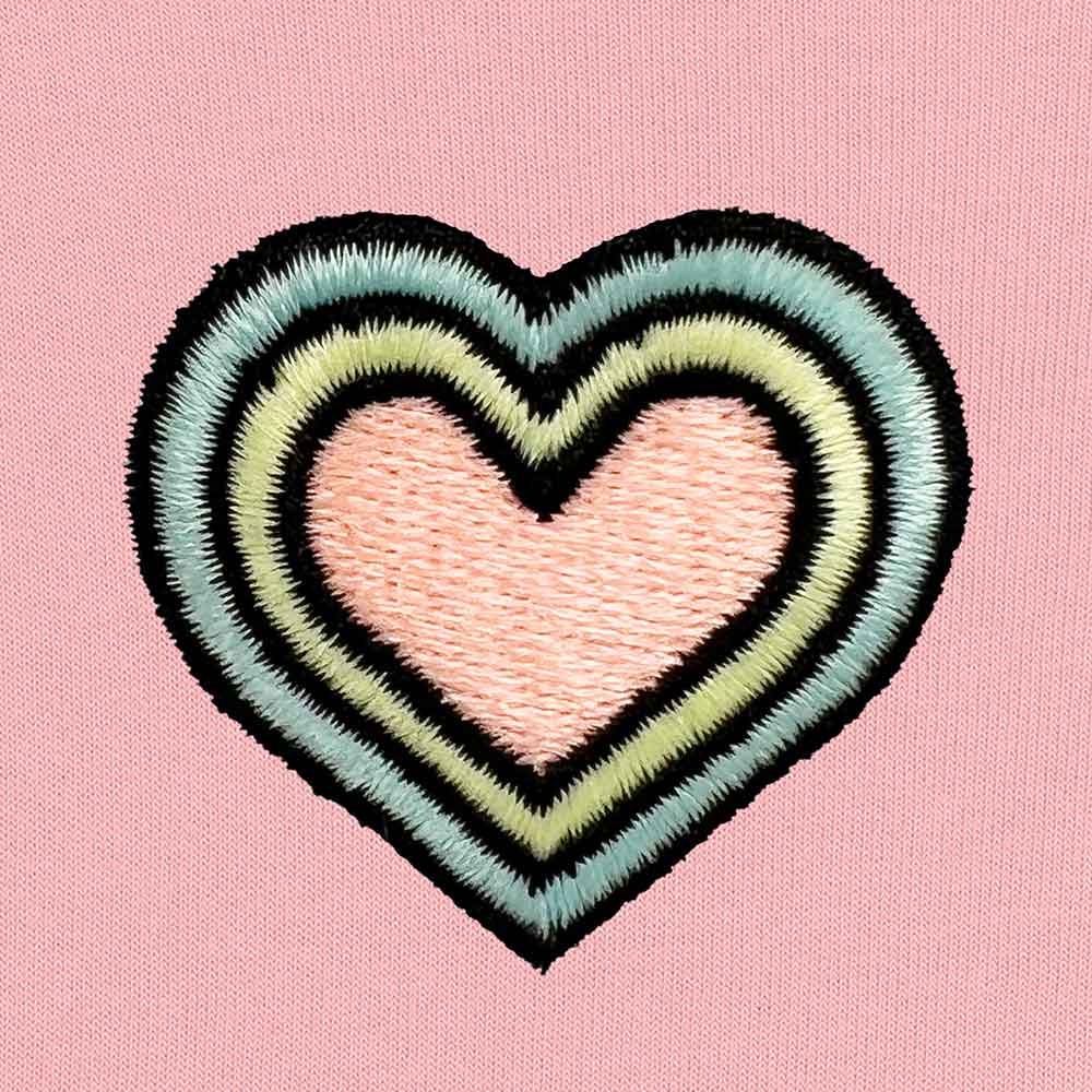 Dalix Heart Midweight Fleece Cropped Hoodie (Glow in the Dark)