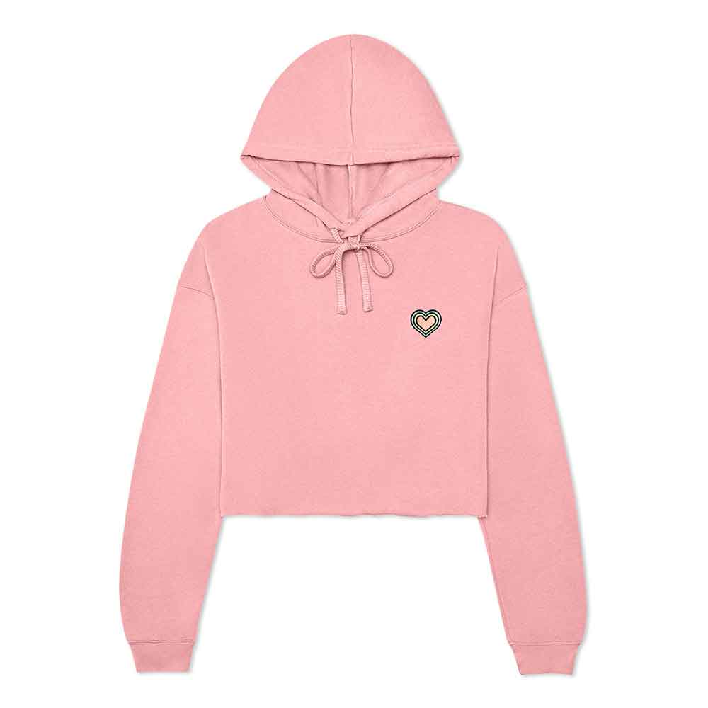 Dalix Heart Midweight Fleece Cropped Hoodie (Glow in the Dark)