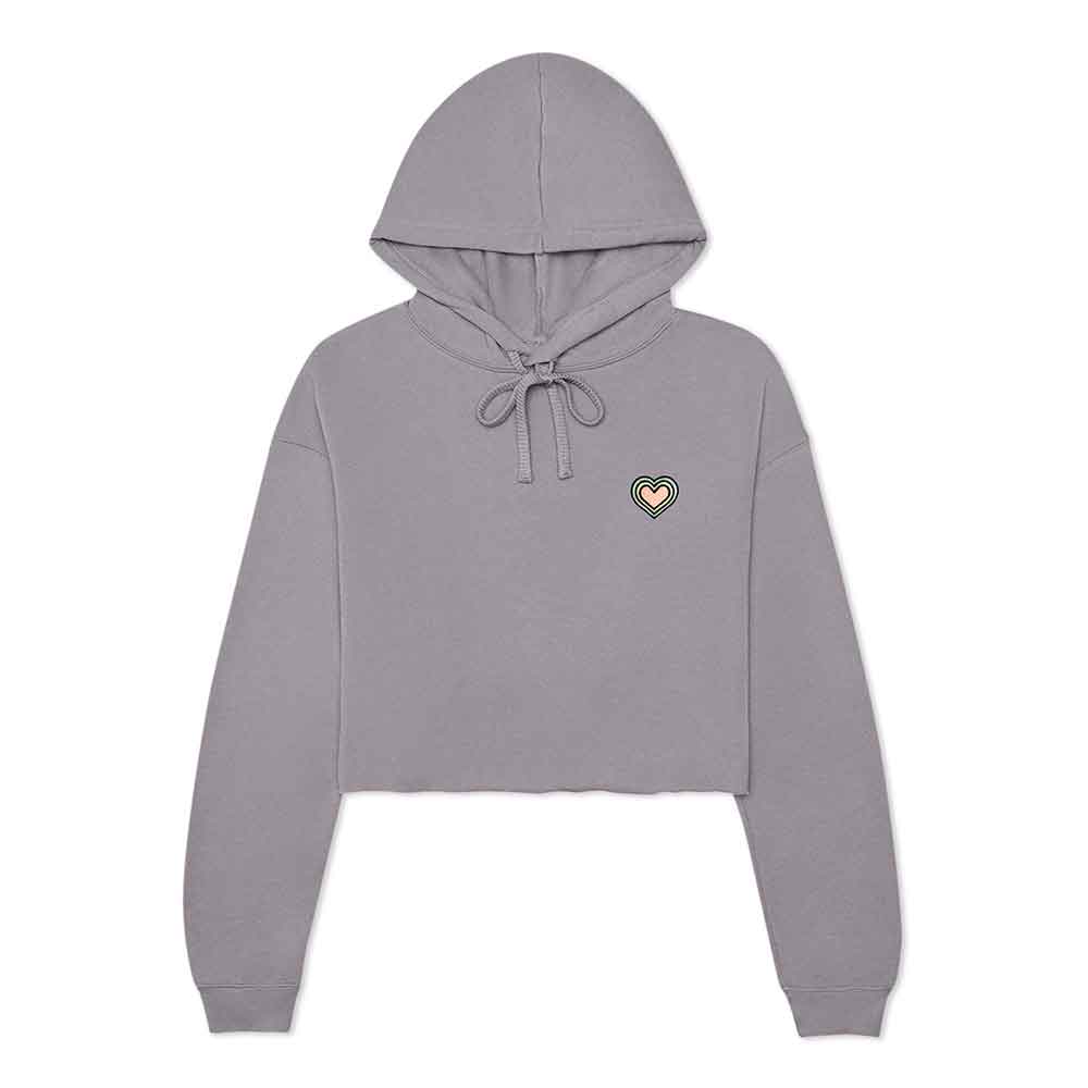 Dalix Heart Midweight Fleece Cropped Hoodie (Glow in the Dark)