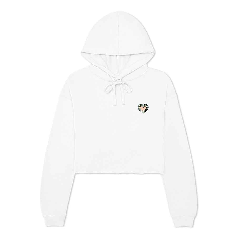 Dalix Heart Midweight Fleece Cropped Hoodie (Glow in the Dark)