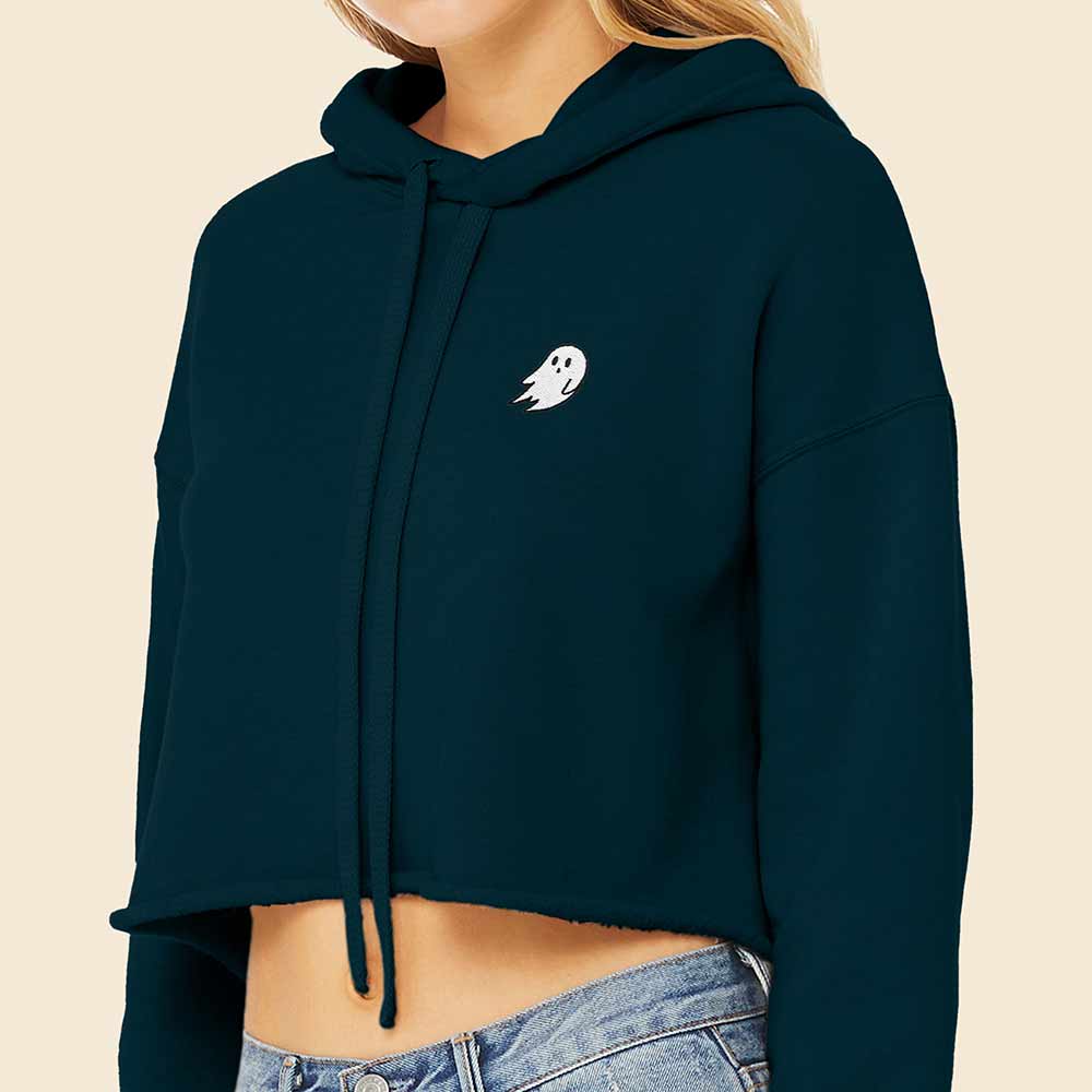 Dalix Ghost Embroidered Fleece Zip Hoodie Cold Fall Winter Women in Atlantic Green 2XL XX-Large