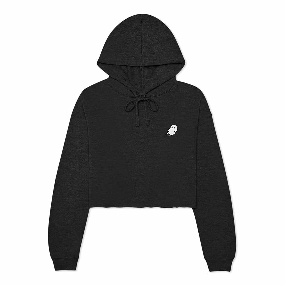 Dalix Ghost Embroidered Fleece Zip Hoodie Cold Fall Winter Women in Dark Heather 2XL XX-Large