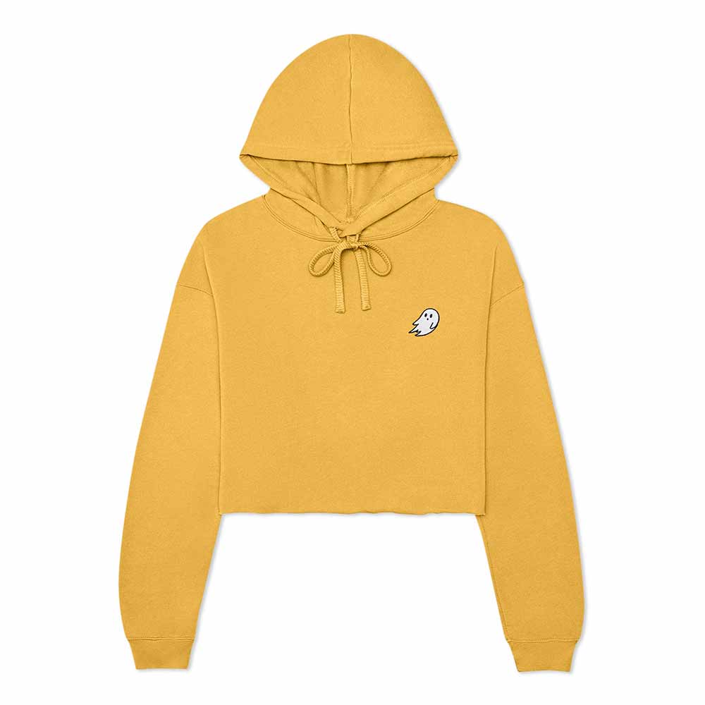 Dalix Ghost Embroidered Fleece Zip Hoodie Cold Fall Winter Women in Heather Mustard 2XL XX-Large