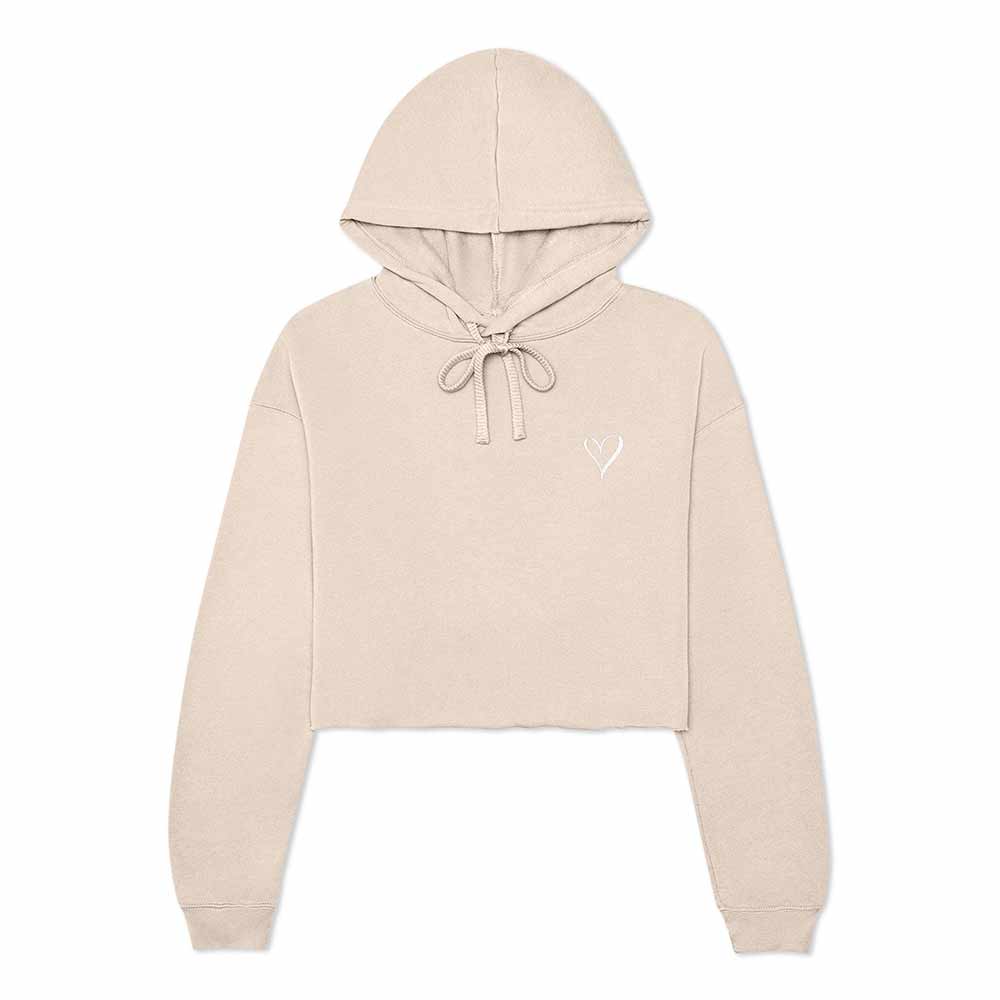 Dalix Heart Cropped Hoodie