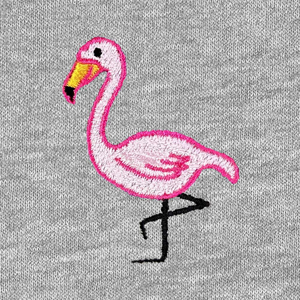 Dalix Flamingo Embroidered Fleece Cropped Zip Hoodie Cold Fall Winter Womens in Athletic Heather 2XL XX-Large