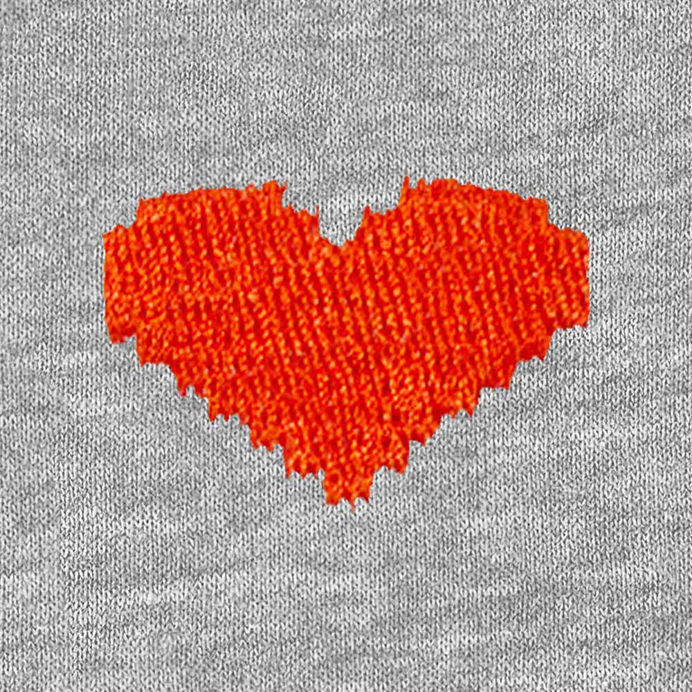 Dalix Pixel Heart Embroidered Fleece Cropped Zip Hoodie Cold Fall Winter Womens in Athletic Heather 2XL XX-Large
