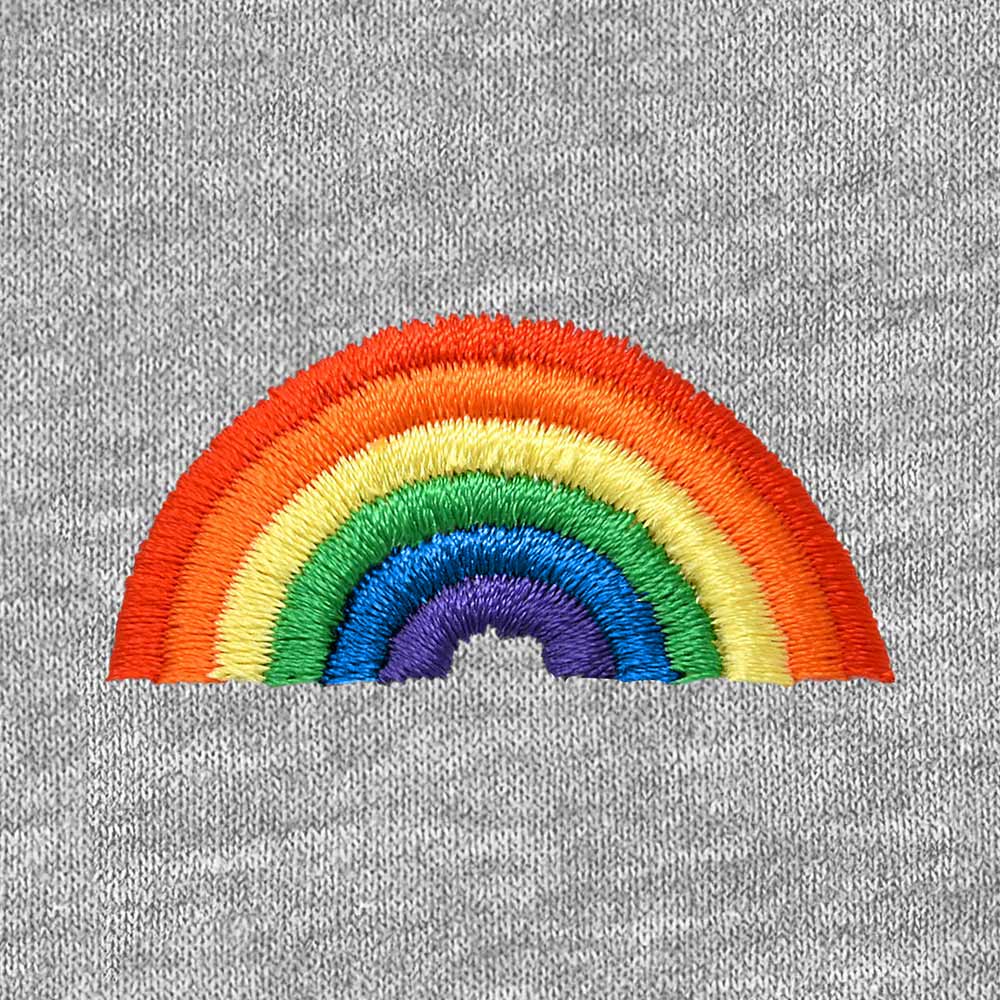 Dalix Rainbow Embroidered Fleece Cropped Zip Hoodie Cold Fall Winter Womens in Athletic Heather 2XL XX-Large