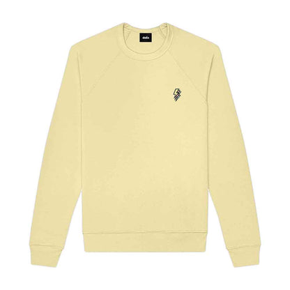 Dalix Lightning (Glow in the Dark) Embroidered Crewneck Fleece Sweatshirt Pullover Mens in Natural S Small