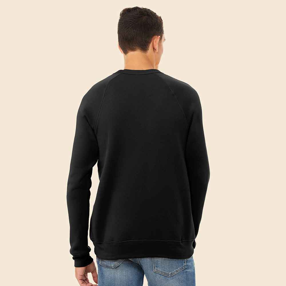 Dalix Fire Embroidered Crewneck Fleece Sweatshirt Pullover Glow in the Dark Mens in Heather Blue Lagoon L Large