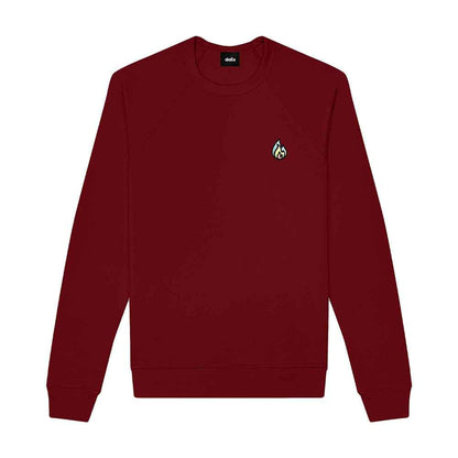 Dalix Fire Embroidered Crewneck Fleece Sweatshirt Pullover Glow in the Dark Mens in Heather Red S Small