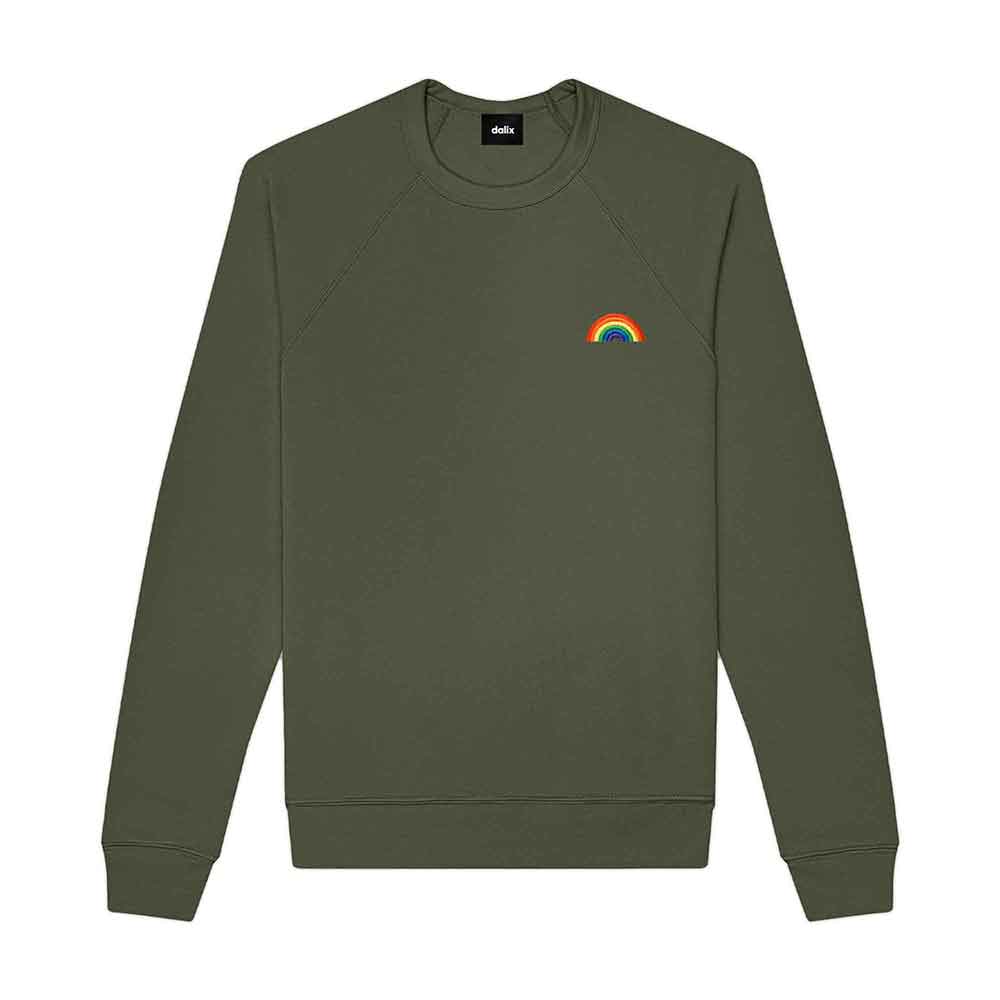 Dalix Rainbow Midweight Fleece Crewneck Sweatshirt