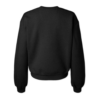 Dalix Ghost Embroidered Fleece Relaxed Boxy Fit Long Sleeve Crewneck Sweatshirt Womens in Black 2XL XX-Large