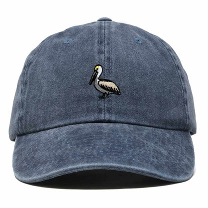Dalix Brown Pelican Embroidered Bird Cotton Baseball Cap Dad Hat Mens Womens Outdoor Summer in Washed Navy Blue