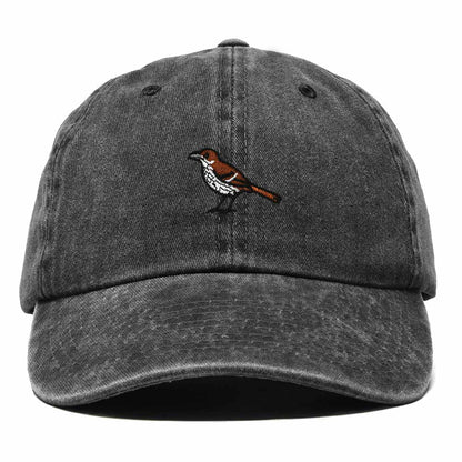 Dalix Brown Thrasher Georgia Embroidered Bird Cotton Baseball Cap Dad Hat Mens Womens Outdoor Summer in Washed Black