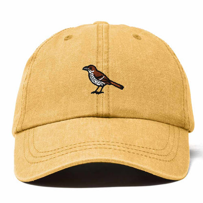 Dalix Brown Thrasher Georgia Embroidered Bird Cotton Baseball Cap Dad Hat Mens Womens Outdoor Summer in Washed Gold