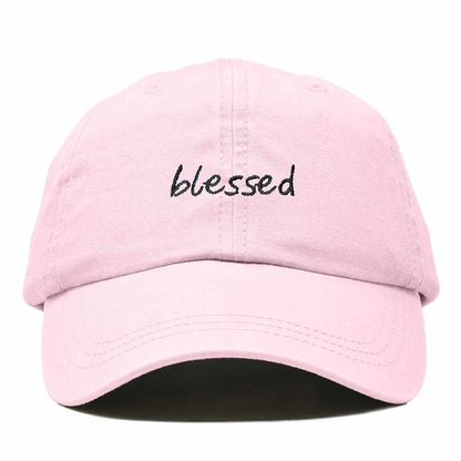 Dalix Blessed Embroidered Cotton Dad Cap Adjustable Baseball Hat Outdoor Womens in Washed Pink