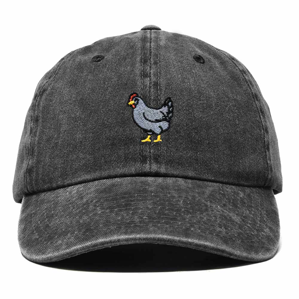 Dalix Delaware Blue Hen Embroidered Bird Cotton Baseball Cap Dad Hat Mens Womens Outdoor Summer in Washed Black