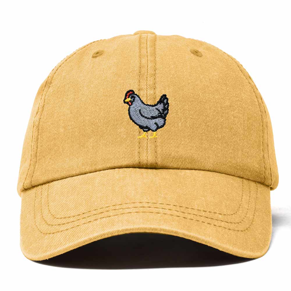 Dalix Delaware Blue Hen Embroidered Bird Cotton Baseball Cap Dad Hat Mens Womens Outdoor Summer in Washed Gold