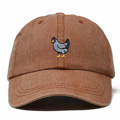 Dalix Delaware Blue Hen Embroidered Bird Cotton Baseball Cap Dad Hat Mens Womens Outdoor Summer in Washed Orange