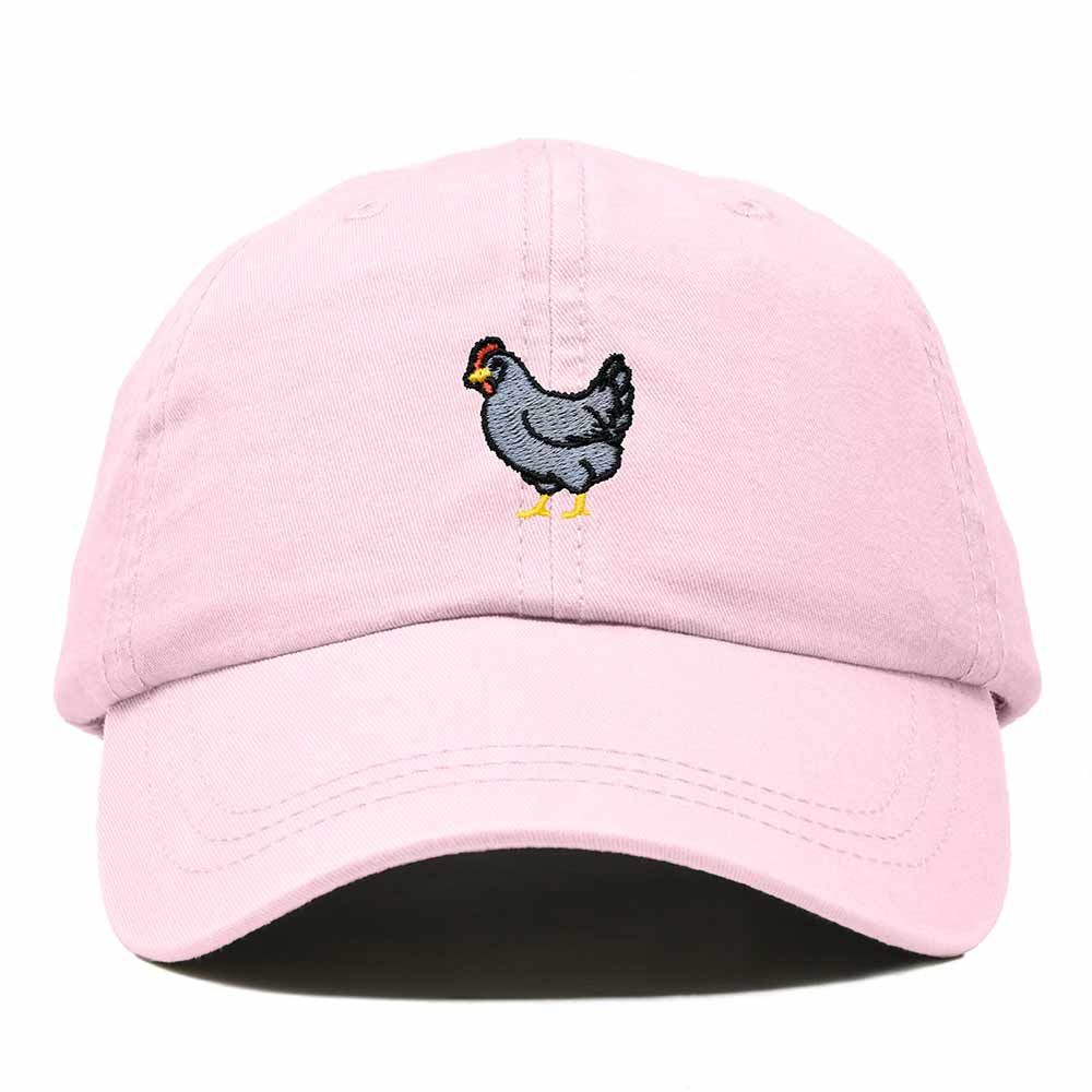 Dalix Delaware Blue Hen Embroidered Bird Cotton Baseball Cap Dad Hat Mens Womens Outdoor Summer in Washed Pink