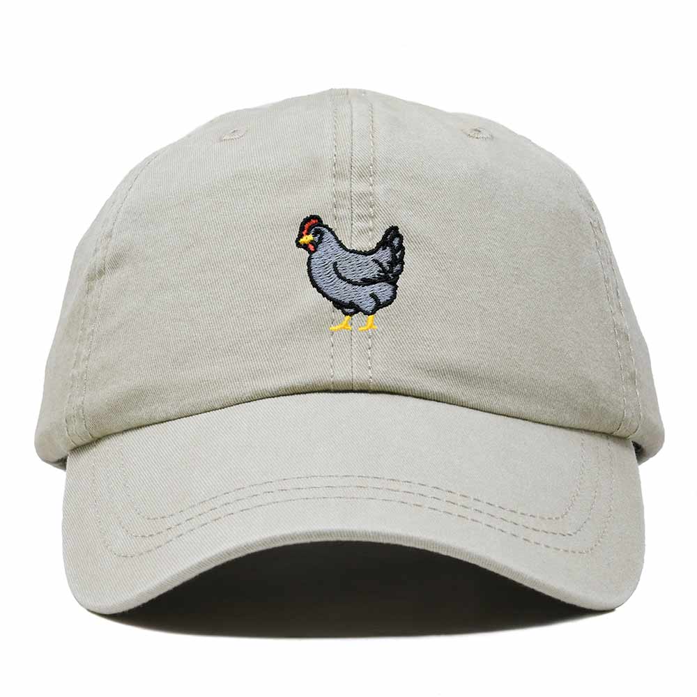 Dalix Delaware Blue Hen Embroidered Bird Cotton Baseball Cap Dad Hat Mens Womens Outdoor Summer in Washed Stone White