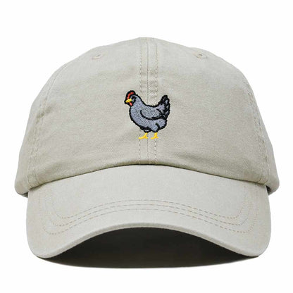 Dalix Delaware Blue Hen Embroidered Bird Cotton Baseball Cap Dad Hat Mens Womens Outdoor Summer in Washed Stone White