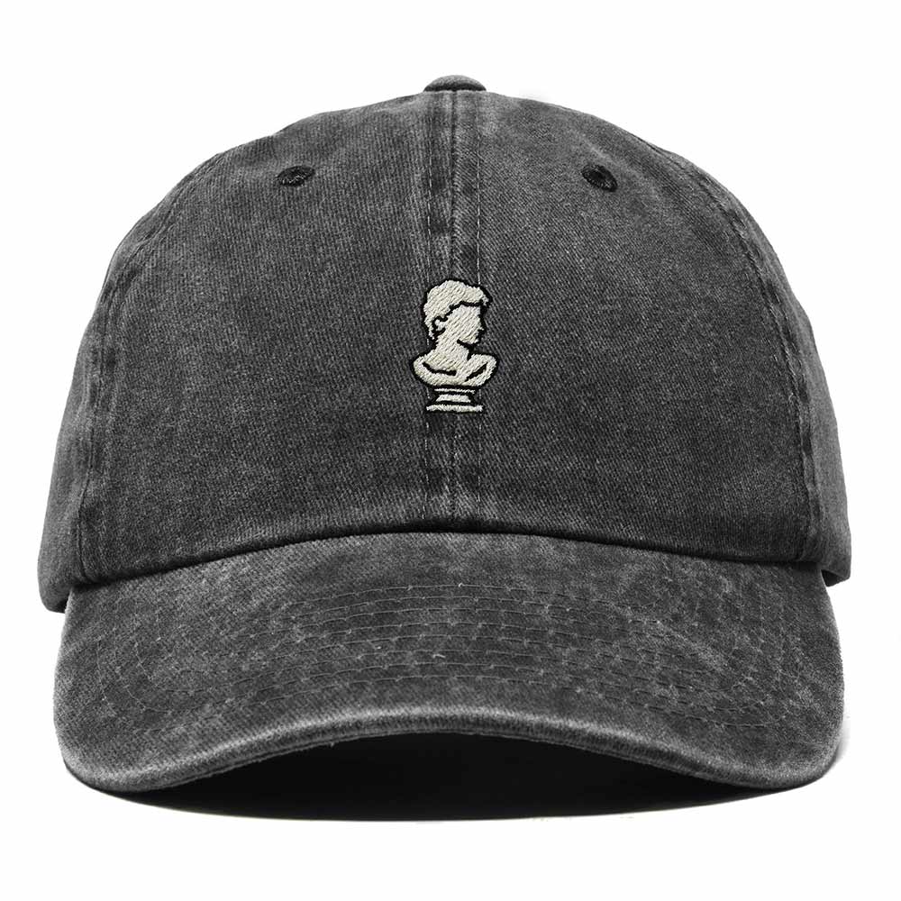 Dalix Bust Sculpture Embroidered Dad Hat Adjustable Cotton Twill Baseball Cap Casual for Men in Washed Black