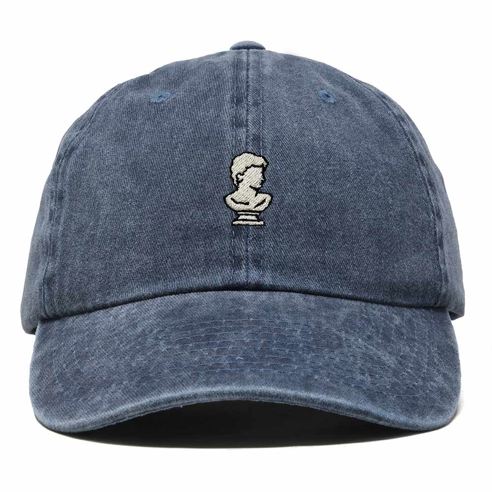 Dalix Bust Sculpture Embroidered Dad Hat Adjustable Cotton Twill Baseball Cap Casual for Men in Washed Navy Blue